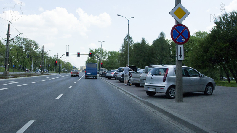 Dürfen Sie auf dem Bürgersteig vor dem gezeigten Zeichen parken?