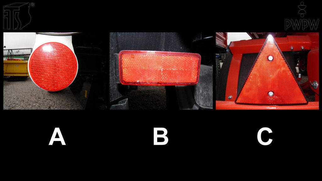 What should be the shape of the rear reflectors of a trailer pulled by a tractor?