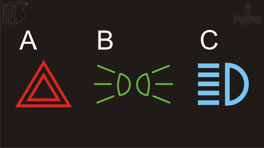 Which of the following control lights indicates that the high-beam lights are on?