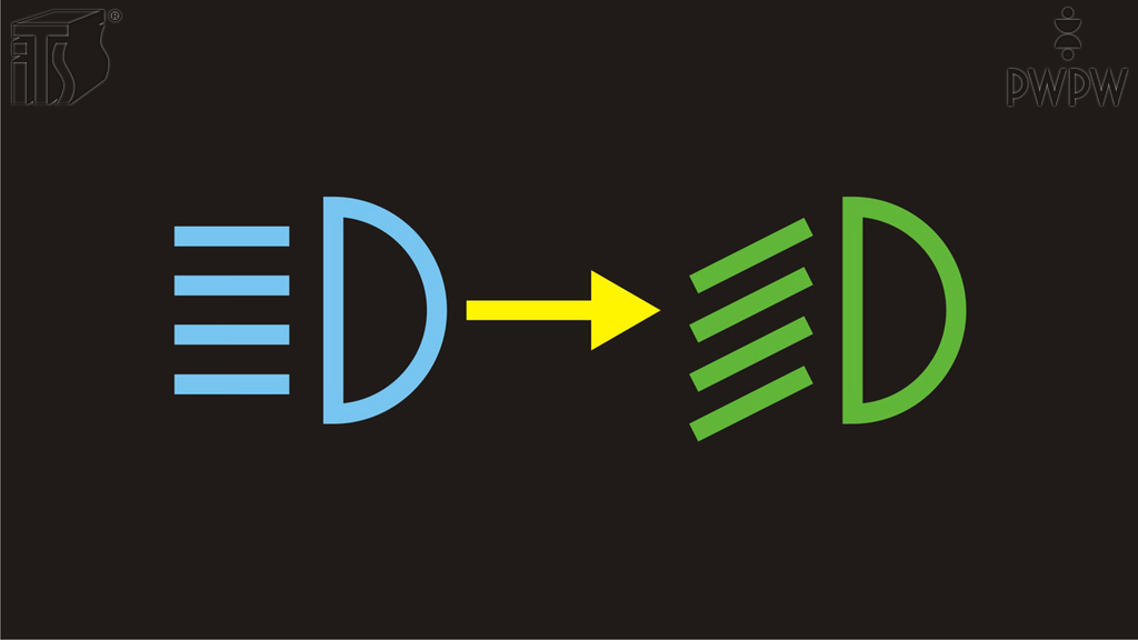 While driving a truck, when must you switch from high-beam to low-beam lights?