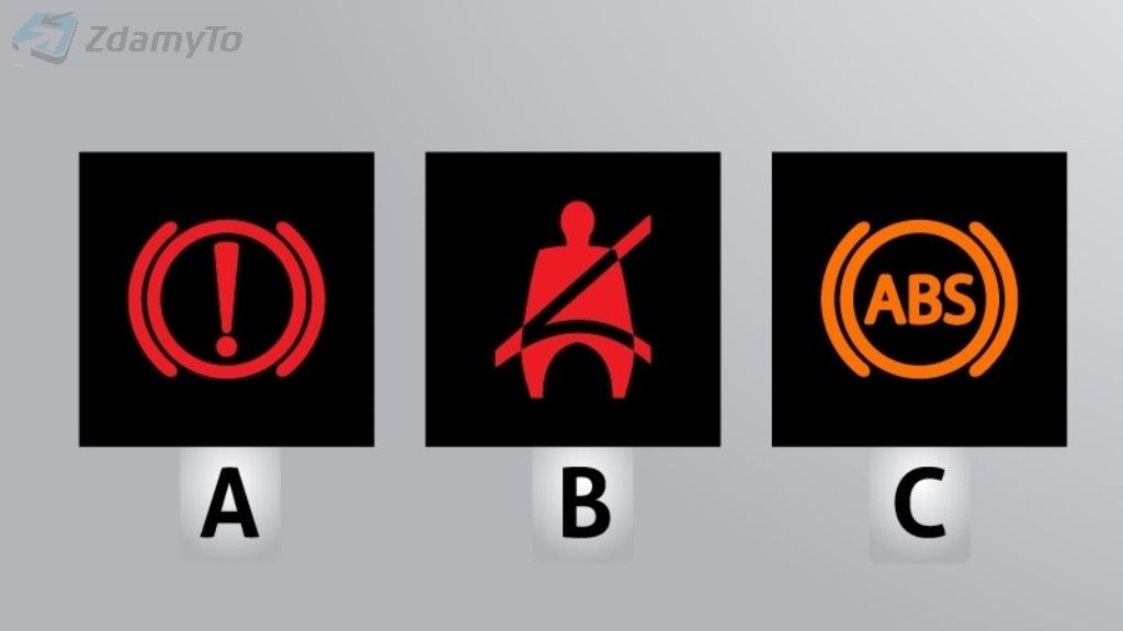 Welche von den auf dieser Abbildung vorhandenen Kontrolllampen informiert über nicht angeschnallte Sicherheitsgurte?