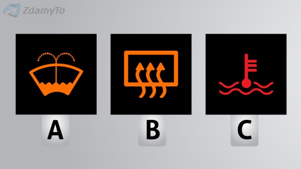 Welche von den auf dieser Abbildung vorhandenen Kontrolllampen informiert über eingeschaltete Heizung der hinteren Scheibe?