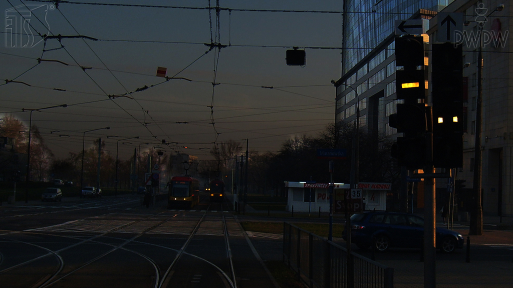 What factor may impede proper observation of the road while driving a tram at night?