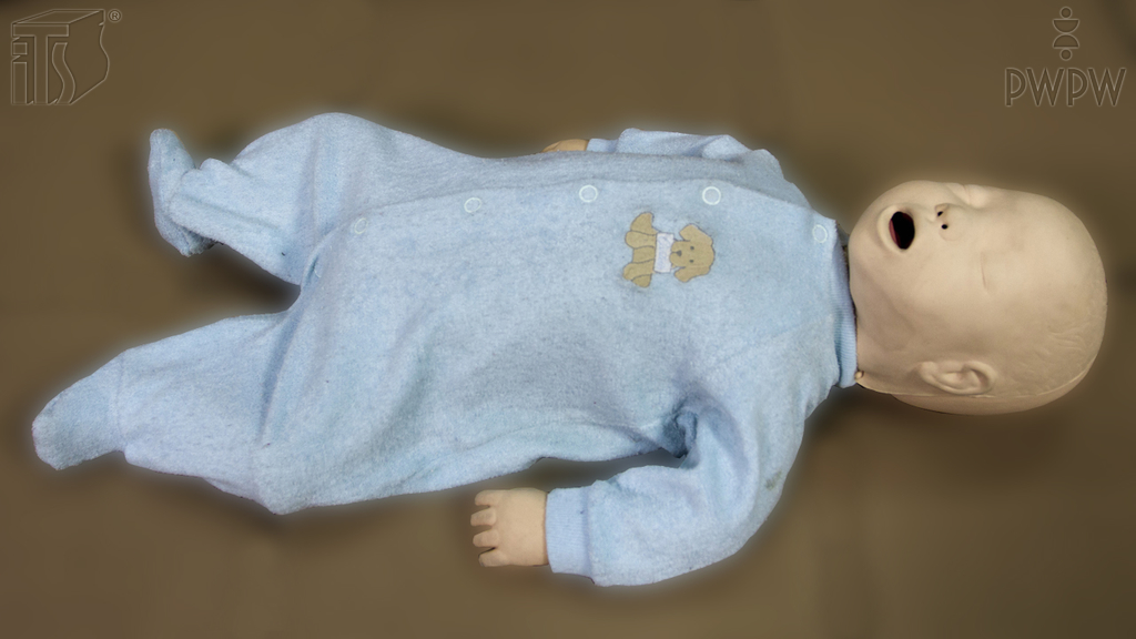 What should be preceded by chest compressions in an infant that has been placed on a table or the floor?