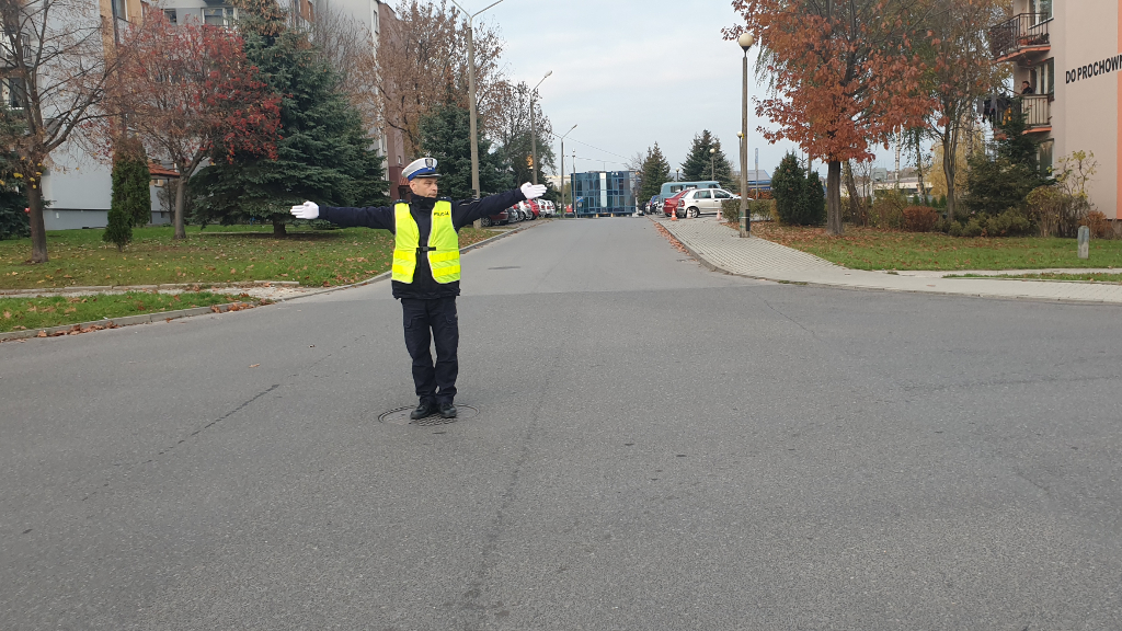 Can you drive into the intersection when you see a policeman standing on it facing you?