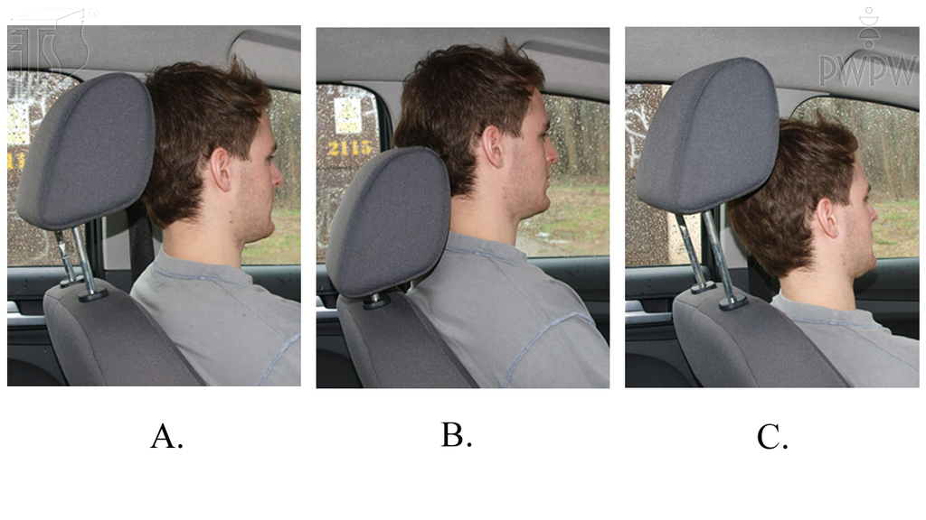 In which picture is the headrest properly mounted?